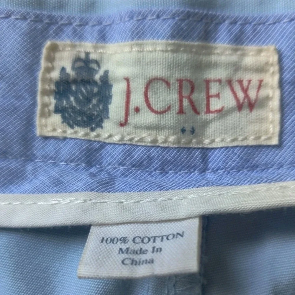 J. Crew Men's Flat Front‎ Chino Cotton Shorts Baby Blue Size 34 Style 14054